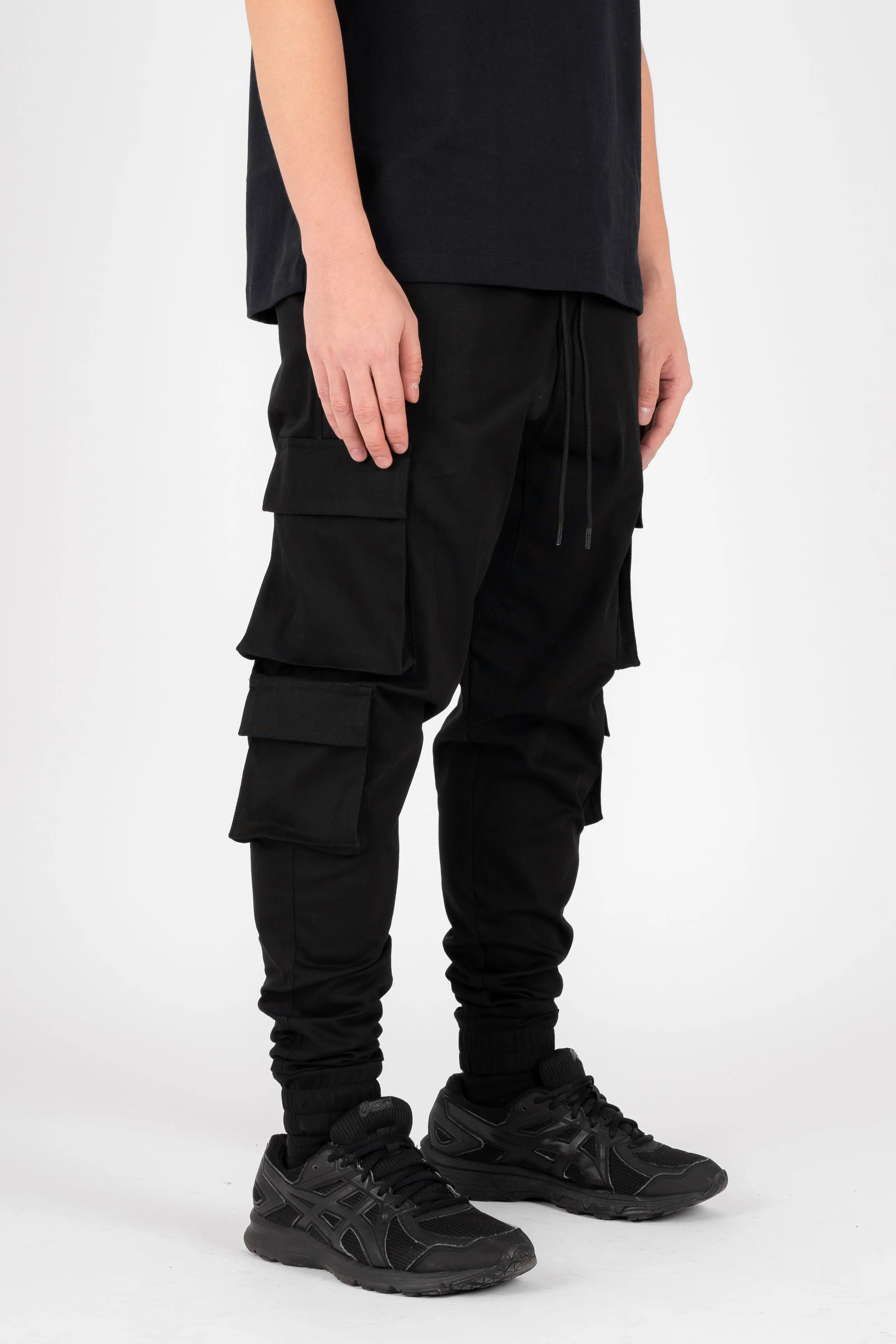 6 POCKETS CARGO PANTS - BLACK