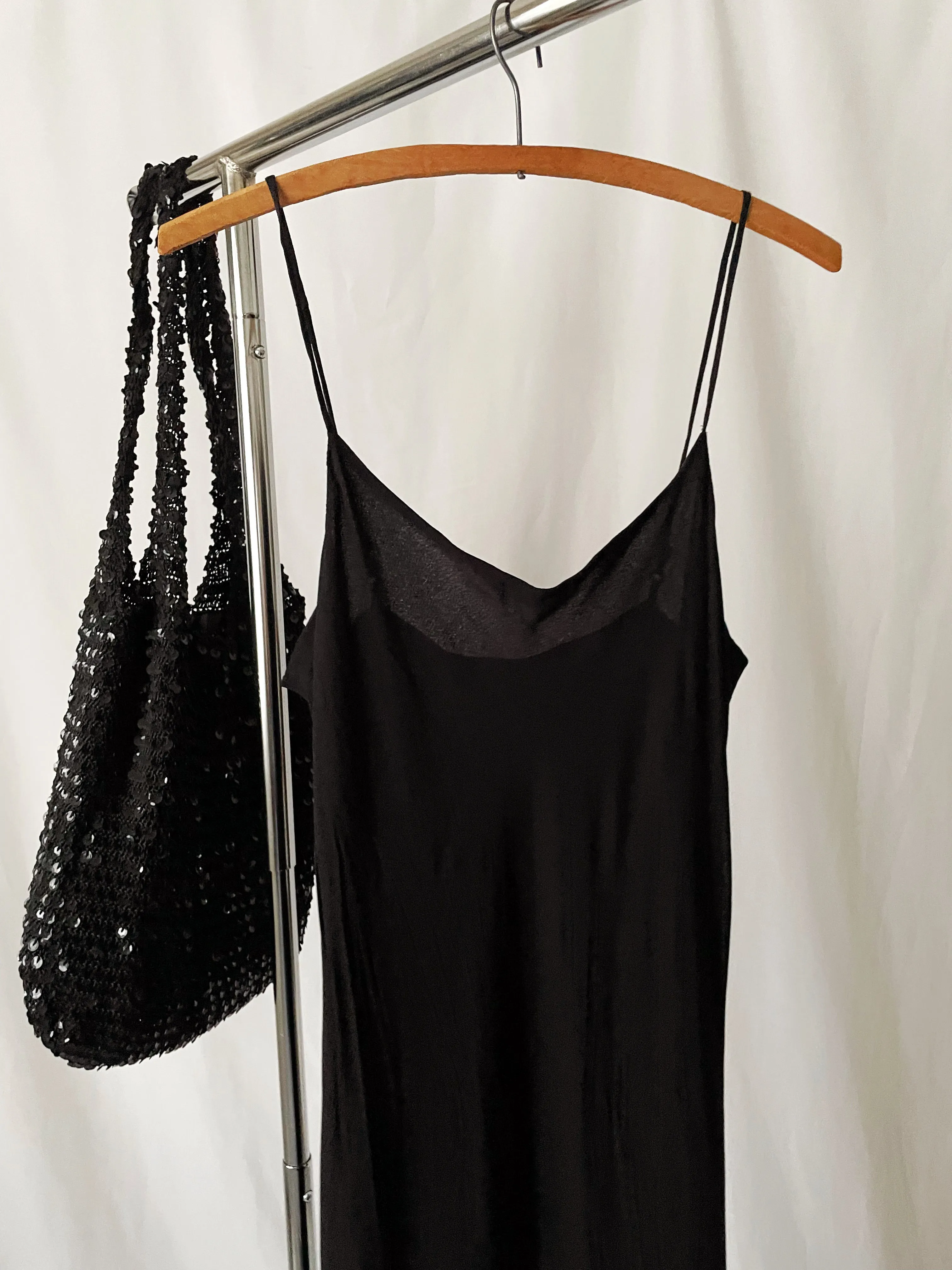 90s Y2K Vintage Asymmetrical Slip Midi Dress