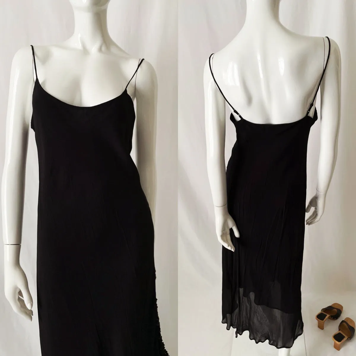 90s Y2K Vintage Asymmetrical Slip Midi Dress