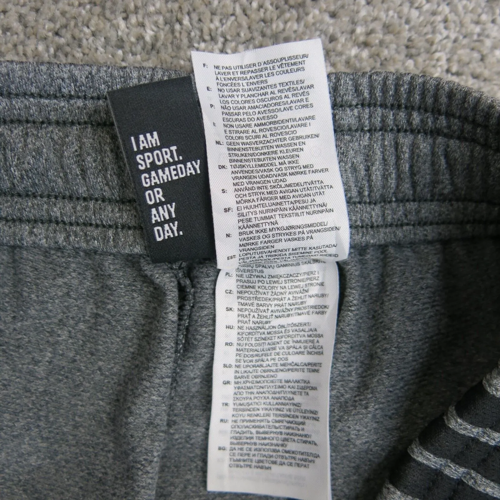 Adidas Womens Sweatpants Elastic Waist Running Jogging Pockets Gray Size Small