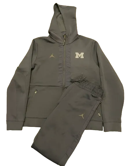A.J. Henning Michigan Football Player Exclusive Premium Travel Sweatsuit - Jacket & Sweatpants