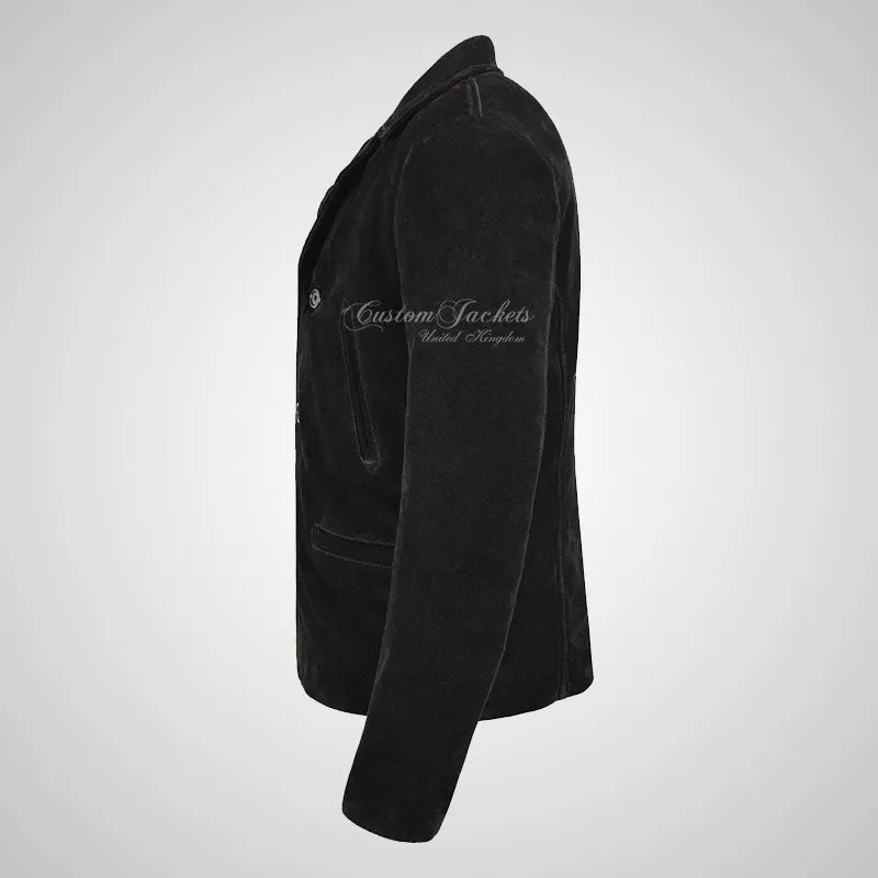 AMERICANA Suede Blazer Vintage Classic Blazer Jacket
