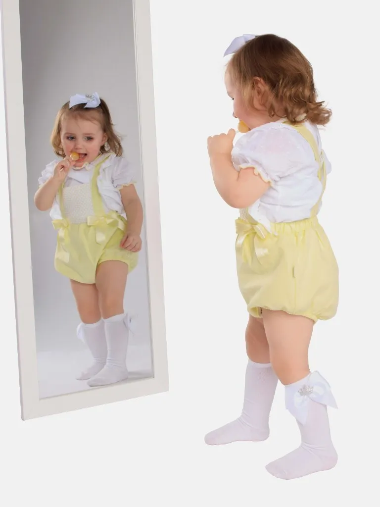 Baby Girl Lara Collection Spanish Romper Set-Lemon Yellow