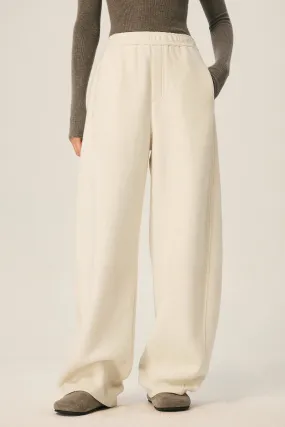 Baggy Wool Blend High Waisted Barrel Leg Sweatpants