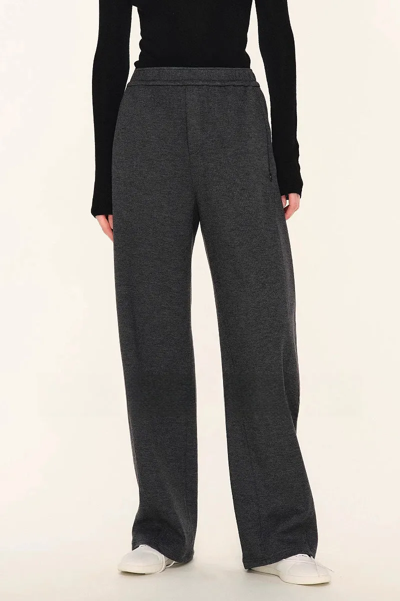 Baggy Wool Blend High Waisted Barrel Leg Sweatpants