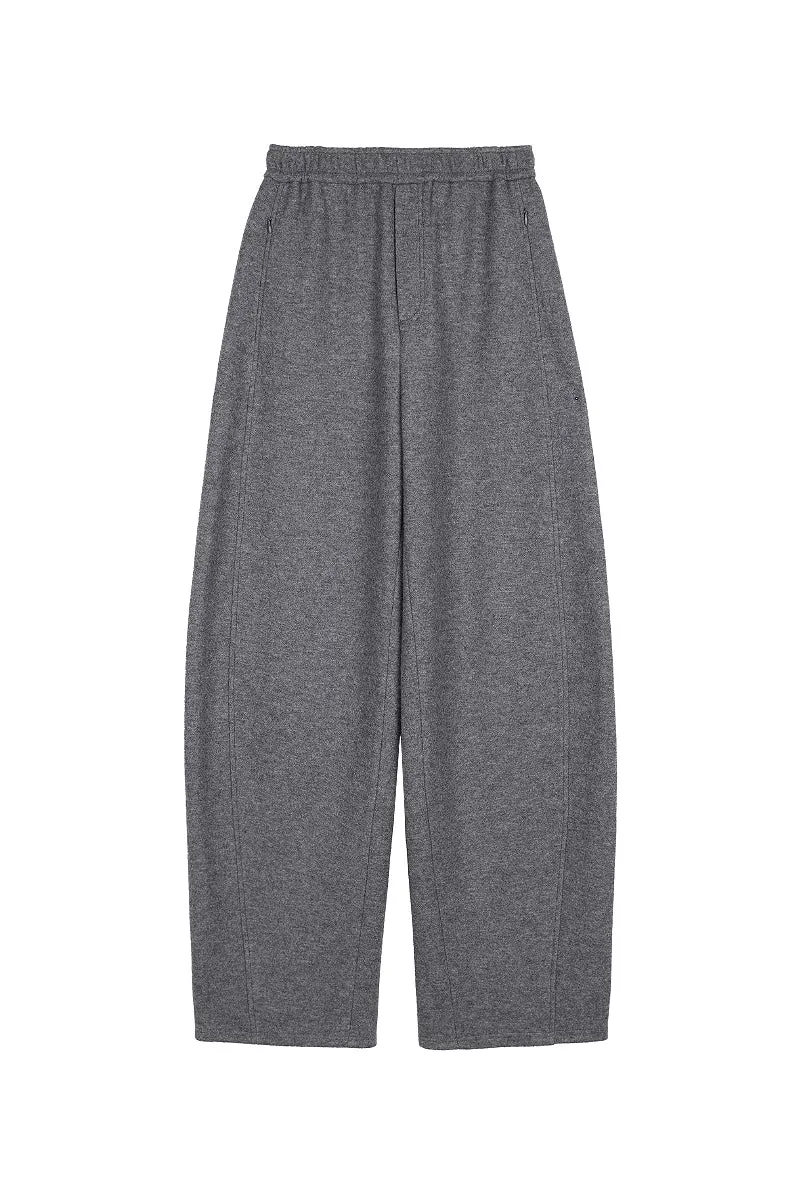 Baggy Wool Blend High Waisted Barrel Leg Sweatpants
