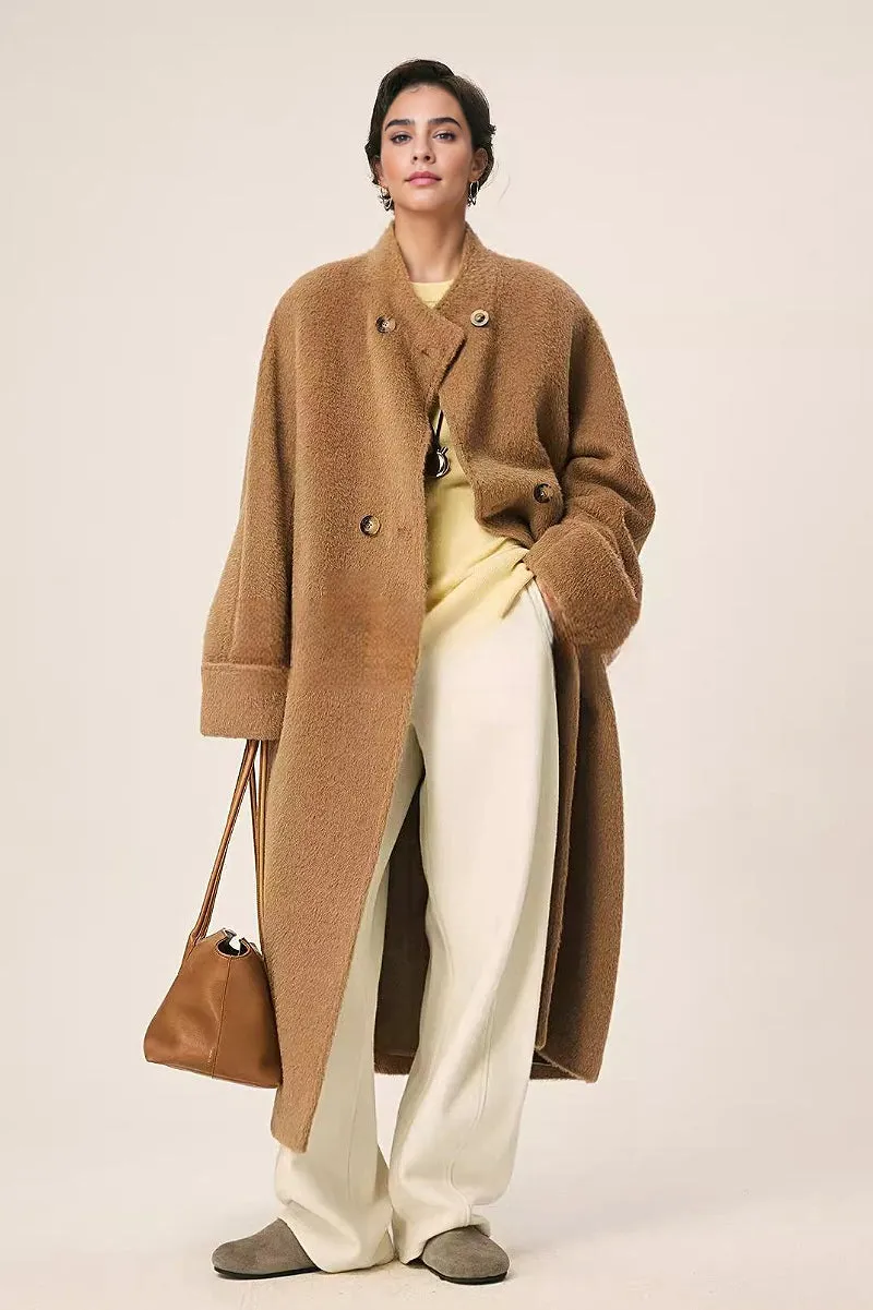 Baggy Wool Blend High Waisted Barrel Leg Sweatpants