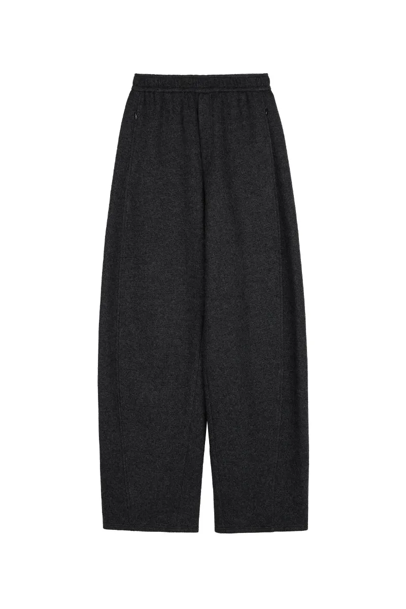 Baggy Wool Blend High Waisted Barrel Leg Sweatpants
