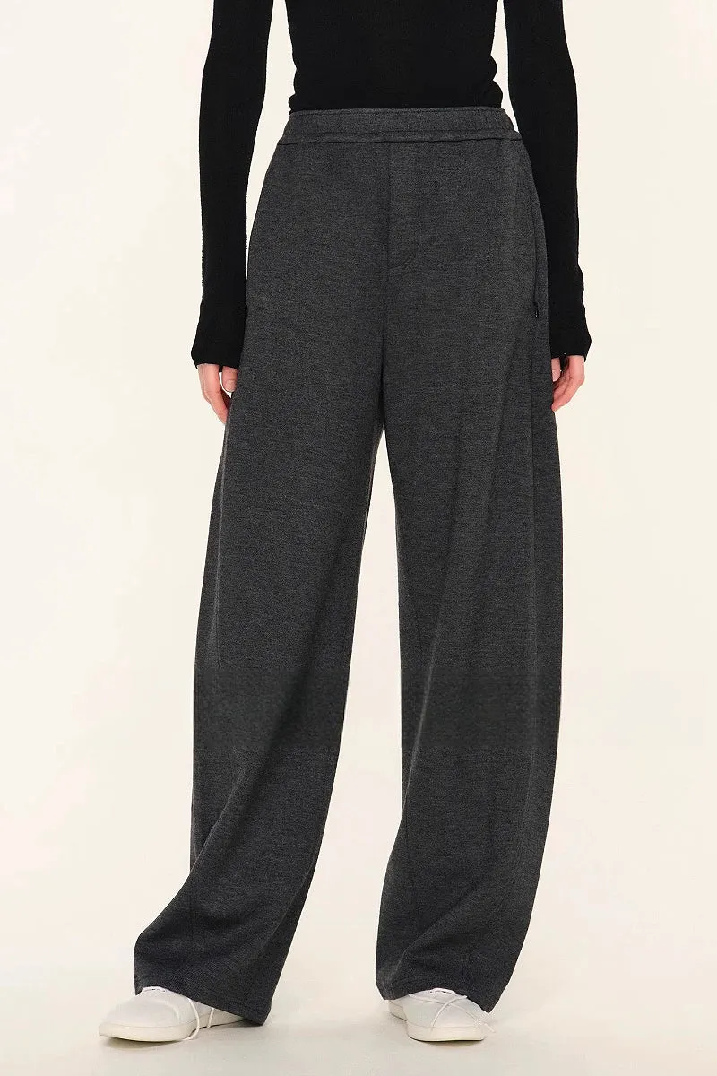 Baggy Wool Blend High Waisted Barrel Leg Sweatpants