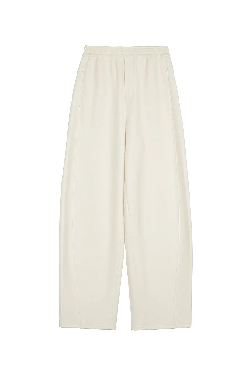 Baggy Wool Blend High Waisted Barrel Leg Sweatpants