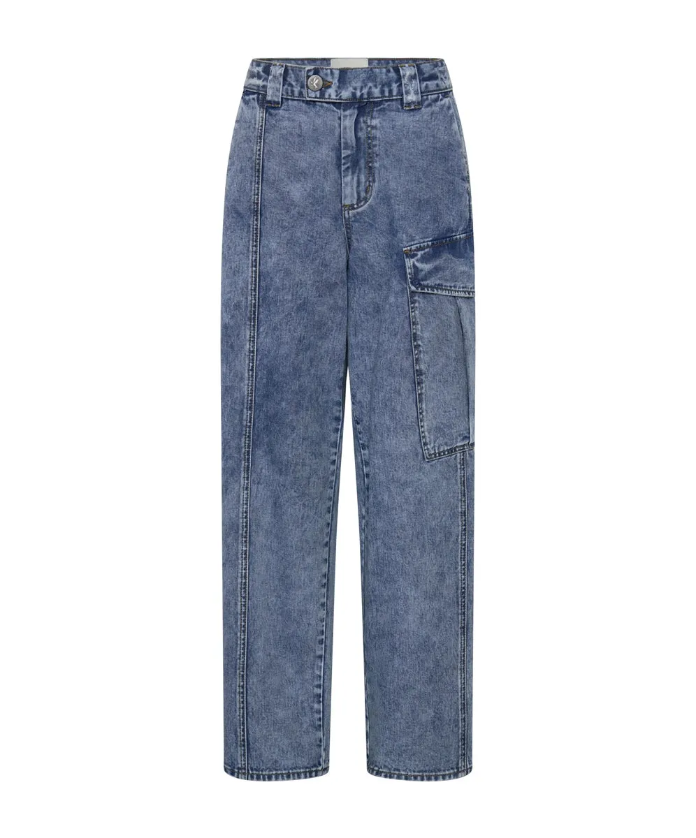 BERLIN BLUE NEW FICTION WIDE LEG CARGO JEANS
