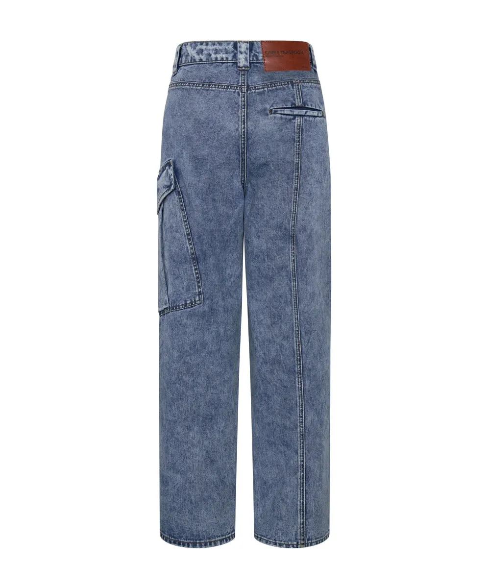 BERLIN BLUE NEW FICTION WIDE LEG CARGO JEANS