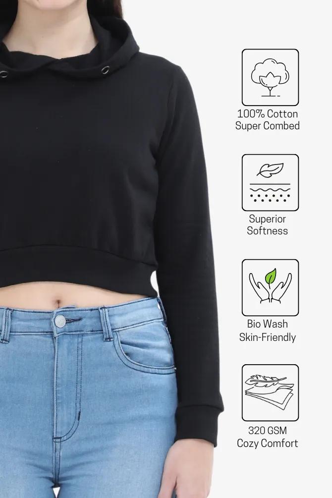 Black Crop Hoodie for women