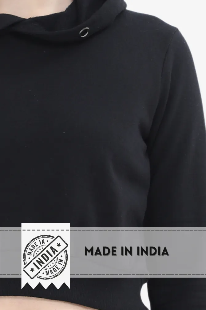 Black Crop Hoodie for women