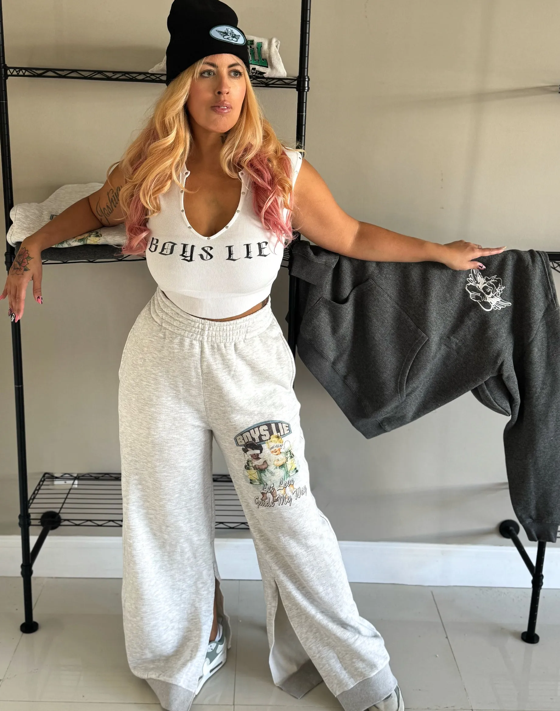 Boys Lie Let Love Guide My Way Wide Leg Sweatpants