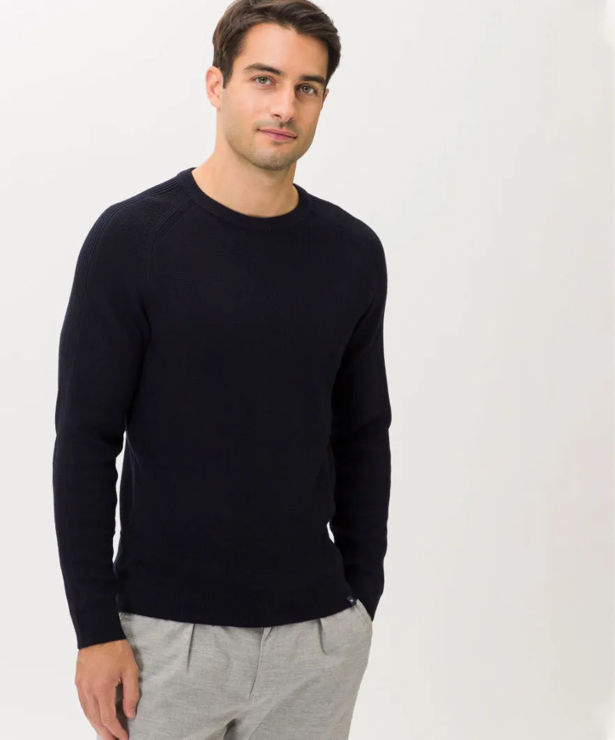 Brax Roy Crew Neck Pullover - Navy
