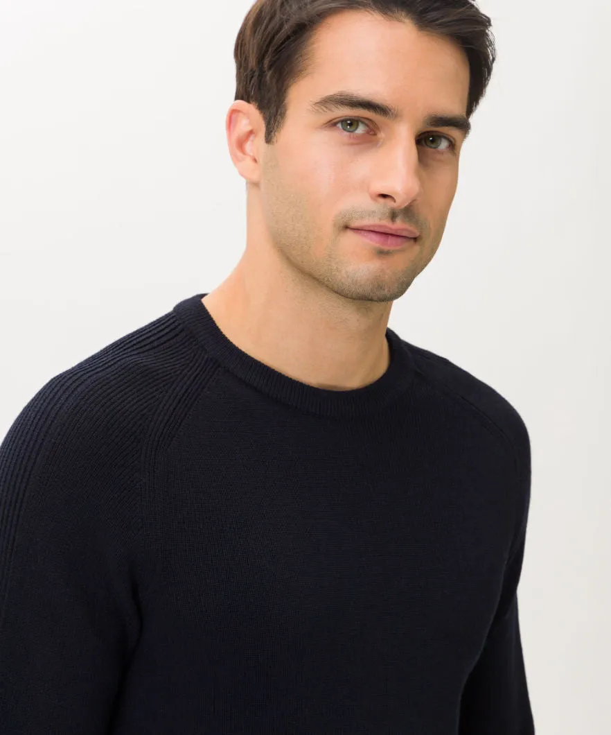 Brax Roy Crew Neck Pullover - Navy