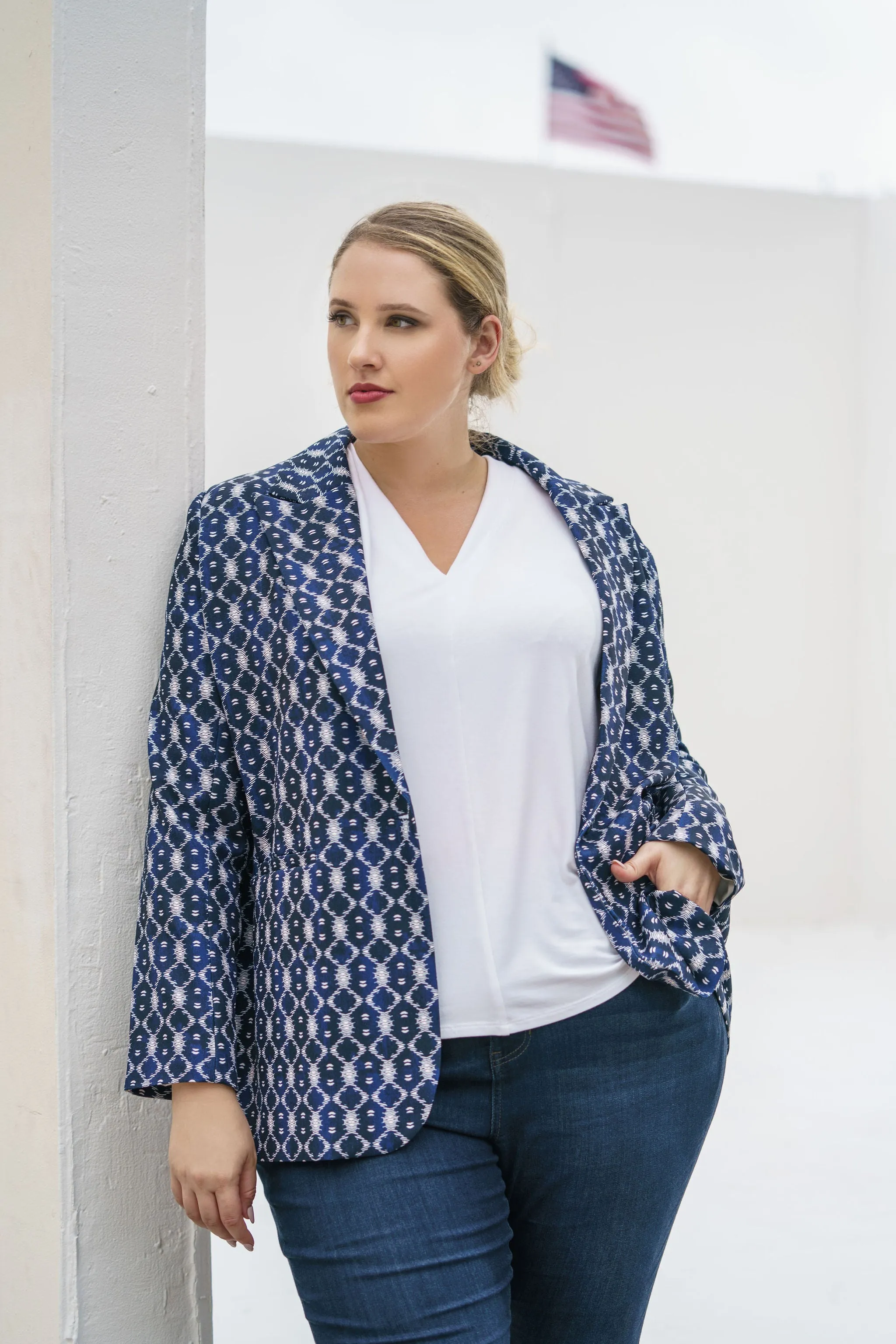 BUTTON FRONT BOYFRIEND BLAZER