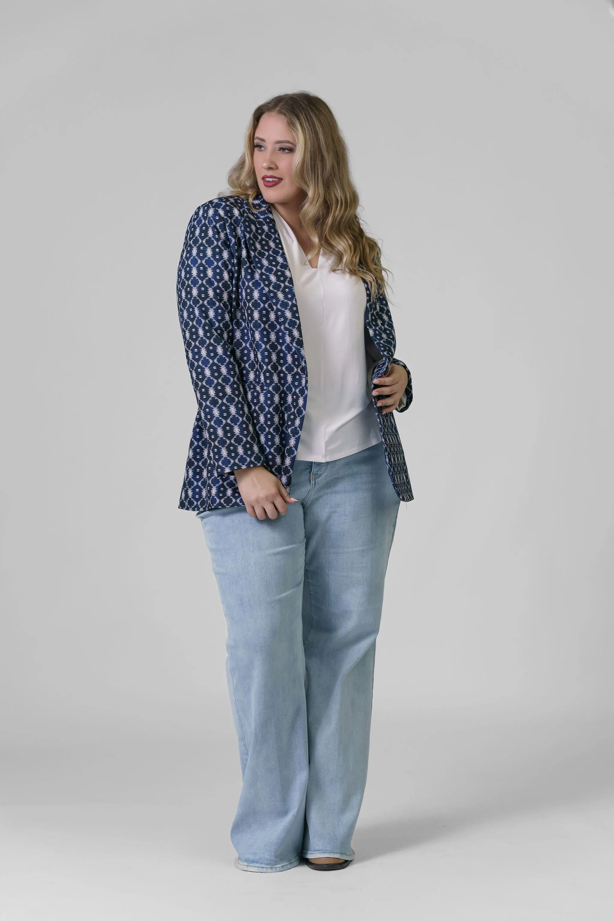 BUTTON FRONT BOYFRIEND BLAZER