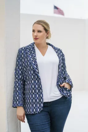 BUTTON FRONT BOYFRIEND BLAZER