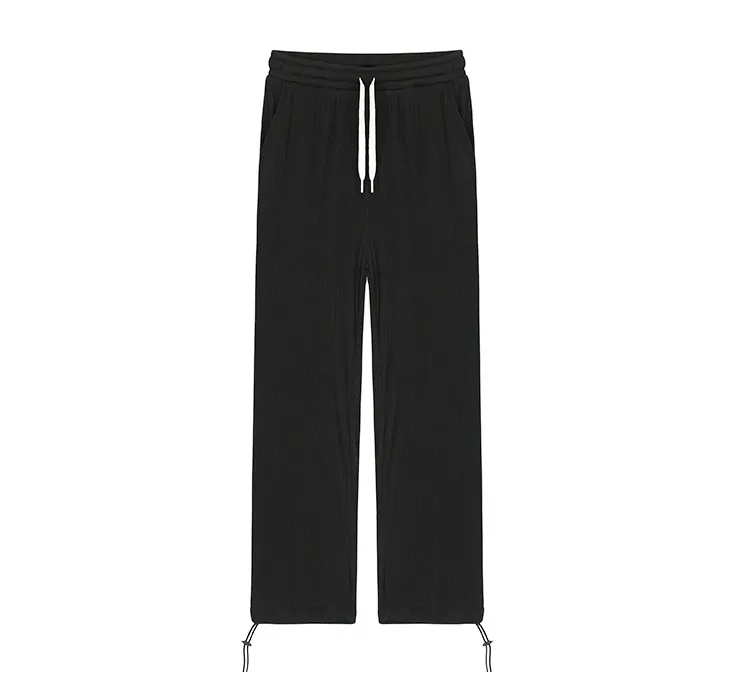 Chicmy-Korean style, Korean men's outfit, minimalist style, street fashion No. 1741 PLEATED DRAWSTRING SWEATPANTS