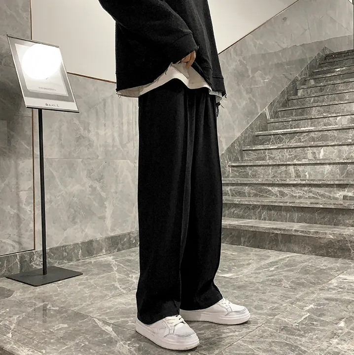 Chicmy-Korean style, Korean men's outfit, minimalist style, street fashion No. 2551 WIDE STRAIGHT SWEATPANTS