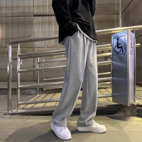 Chicmy-Korean style, Korean men's outfit, minimalist style, street fashion No. 2551 WIDE STRAIGHT SWEATPANTS