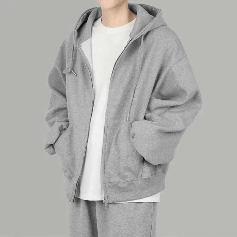 Chicmy-Korean style, Korean men's outfit, minimalist style, street fashion No. 4207 ZIP-UP HOODIE & SWEATPANTS