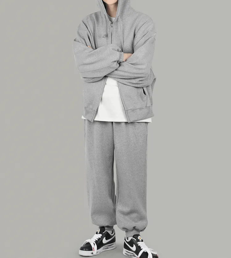 Chicmy-Korean style, Korean men's outfit, minimalist style, street fashion No. 4207 ZIP-UP HOODIE & SWEATPANTS