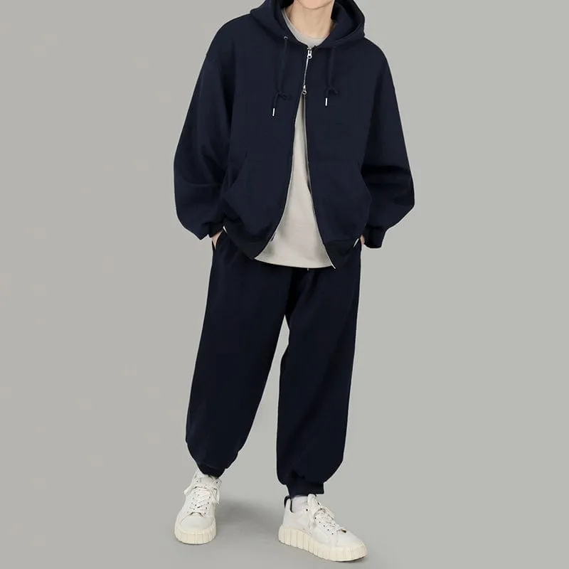Chicmy-Korean style, Korean men's outfit, minimalist style, street fashion No. 4207 ZIP-UP HOODIE & SWEATPANTS