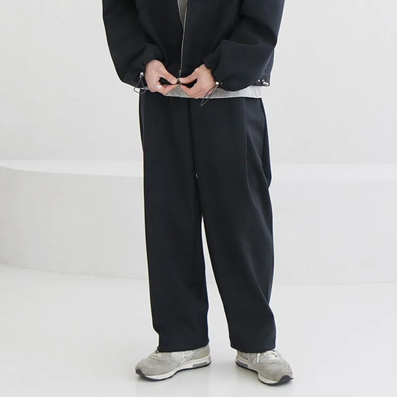 Chicmy-Korean style, Korean men's outfit, minimalist style, street fashion No. 4453 ZIP-UP COLLAR JK & WIDE SWEATPANTS