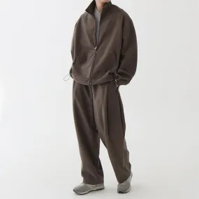 Chicmy-Korean style, Korean men's outfit, minimalist style, street fashion No. 4453 ZIP-UP COLLAR JK & WIDE SWEATPANTS