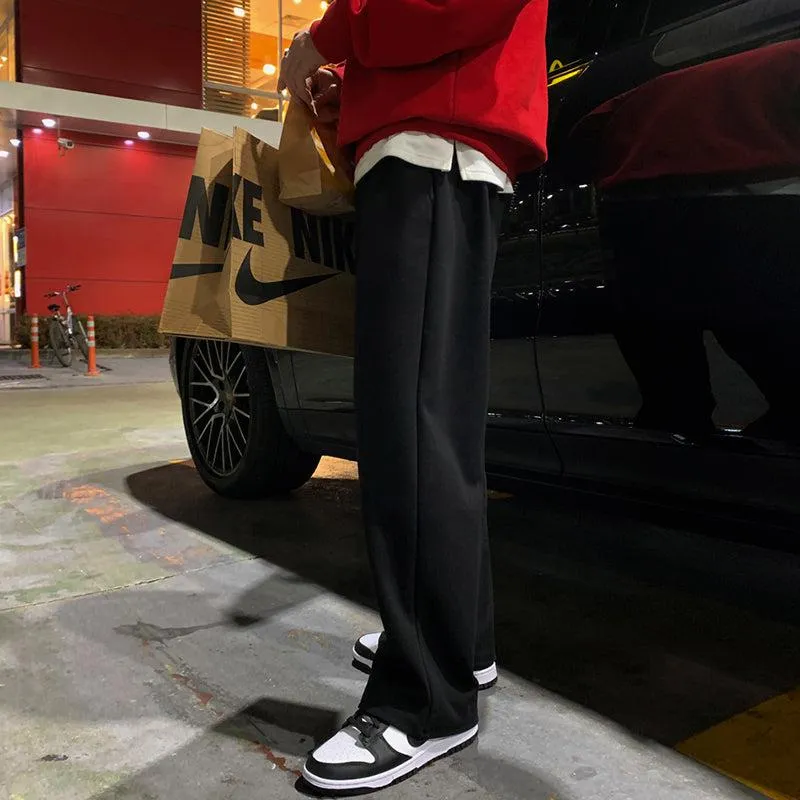 Chicmy-Korean style, Korean men's outfit, minimalist style, street fashion No. 5514 WIDE STRAIGHT SWEATPANTS