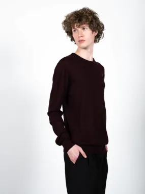 Clean Cut Copenhagen Dark Plum Merino Wool Crewneck