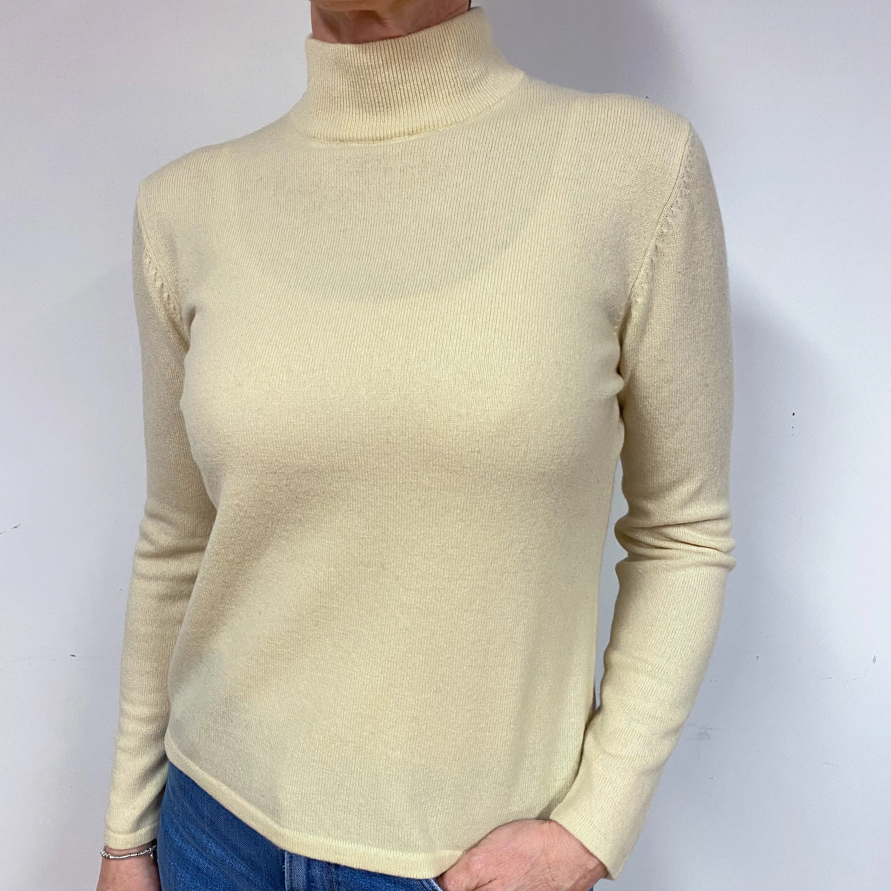 Clotted Cream Cashmere Turtle Neck Jumper Medium