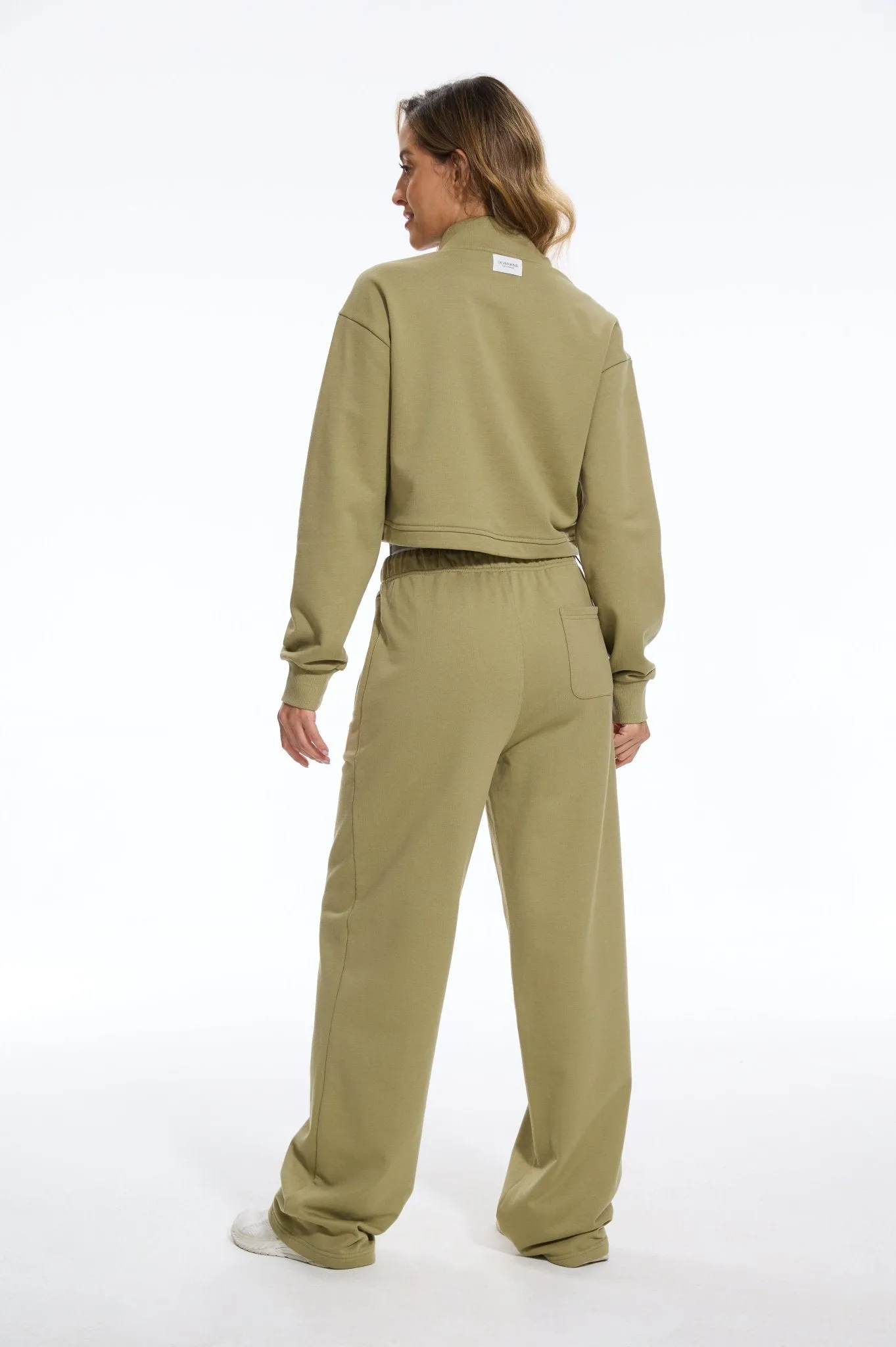 Cozy Double Wasited Joggers SweatPants - Moss Green
