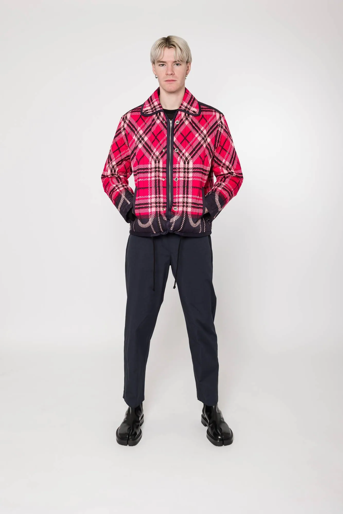 Craig Green Quilted Plaid Fade Jacket in Red