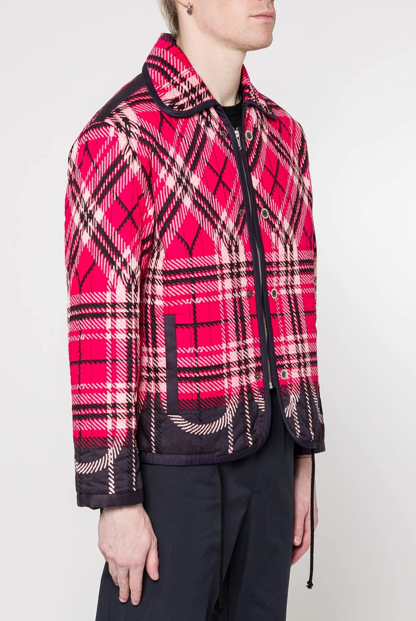 Craig Green Quilted Plaid Fade Jacket in Red