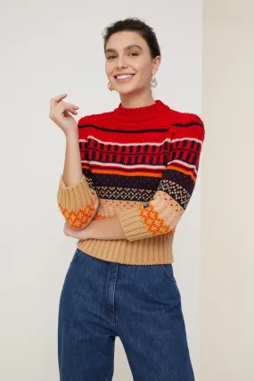 Cropped jacquard jumper