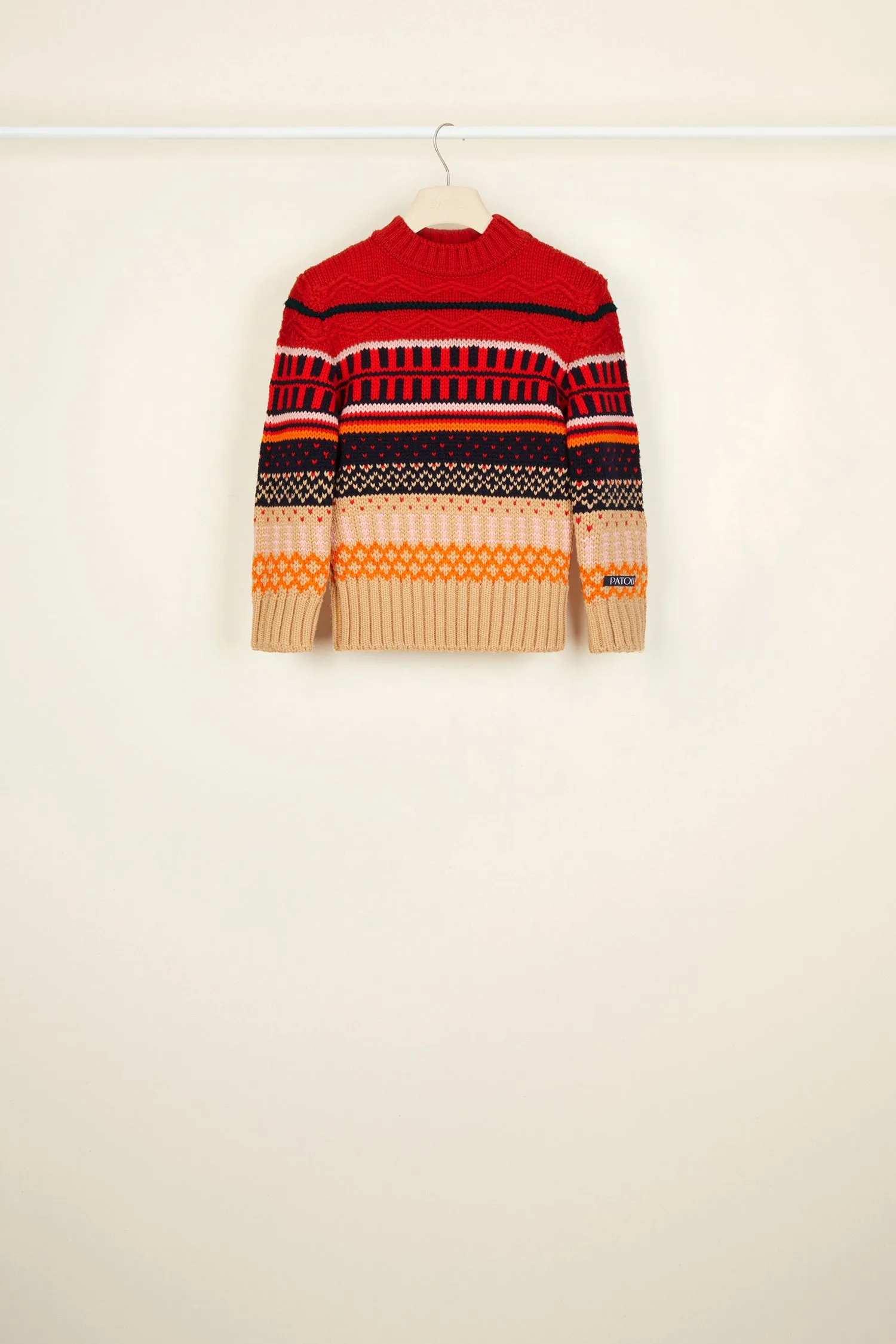 Cropped jacquard jumper