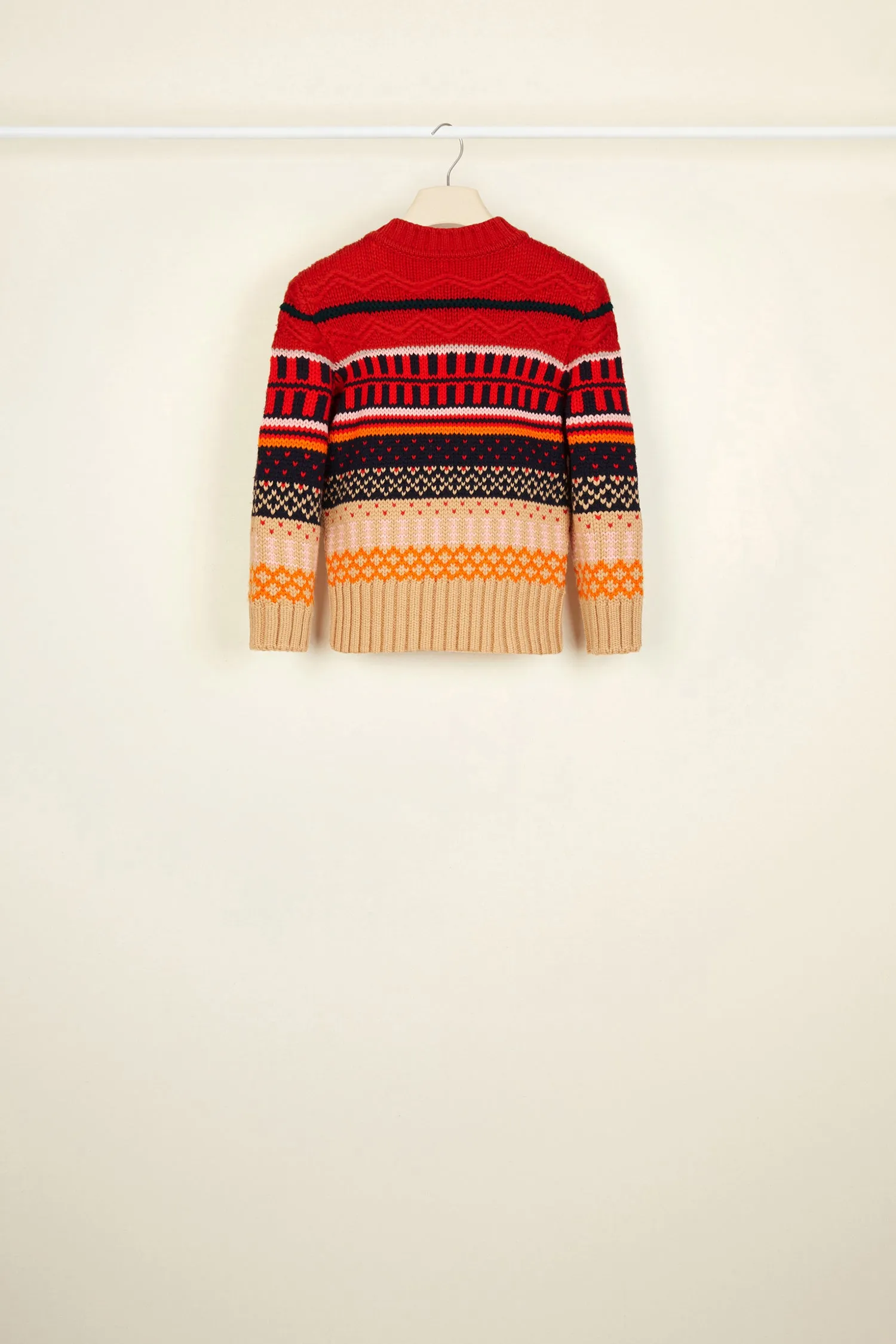 Cropped jacquard jumper