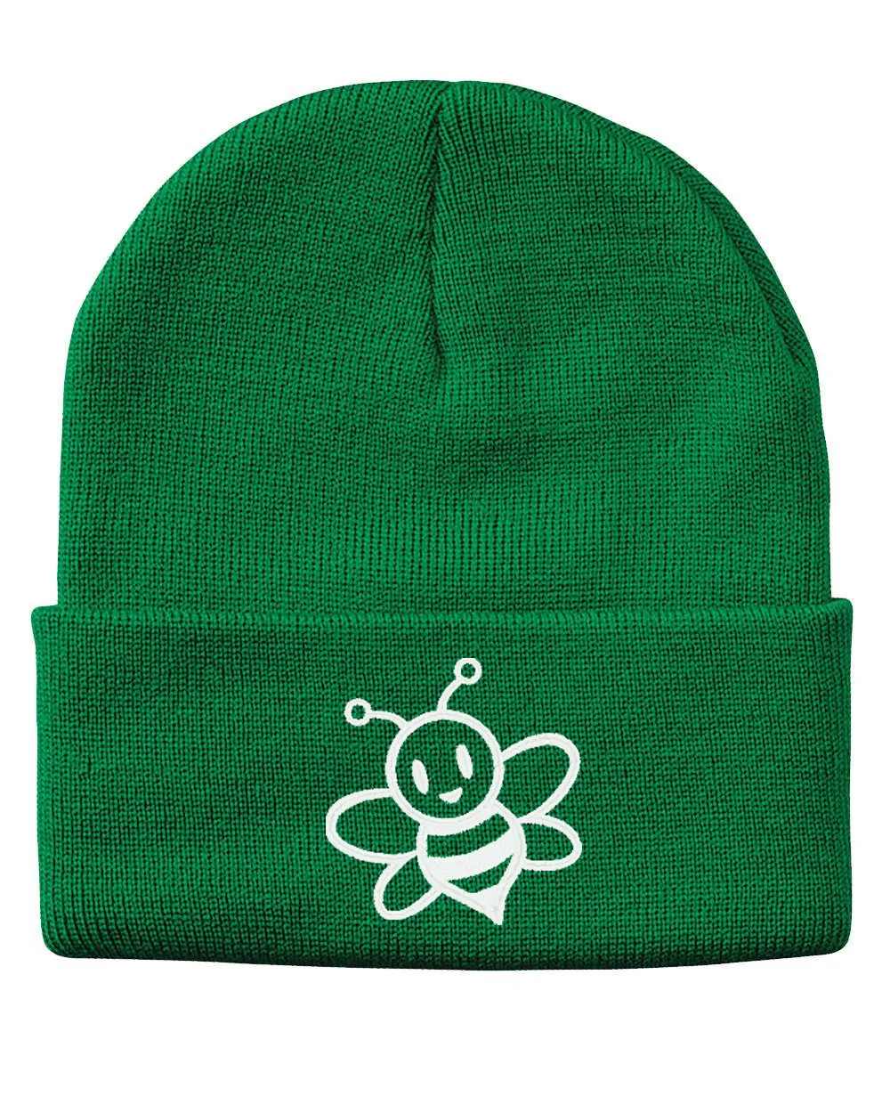 Cute Bumble Bee Embroidered Cuffed Beanie Hat