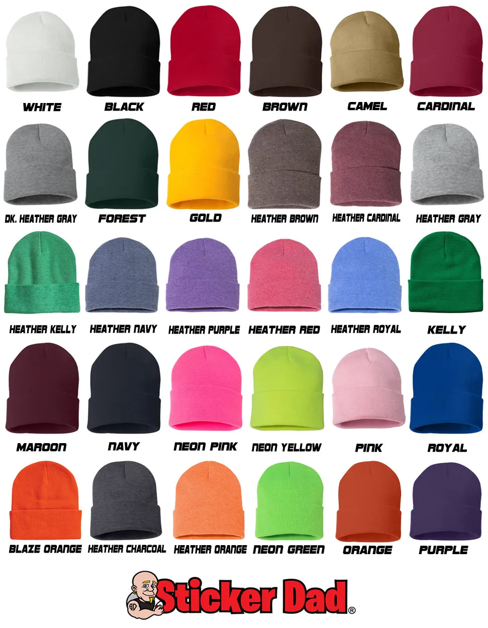 CUTE COW V1 Embroidered Cuffed Beanie Hat