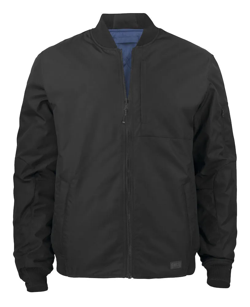 Cutter & Buck Fairchild Men's Padded Bomber Jacket | Reversible Black to Quilted Blue | S-4XL