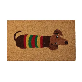 Dachshund in Jumper Coir Doormat 75x45cm