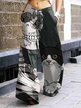 Dark and Moody: Skull-Emblazoned Cargo Pants