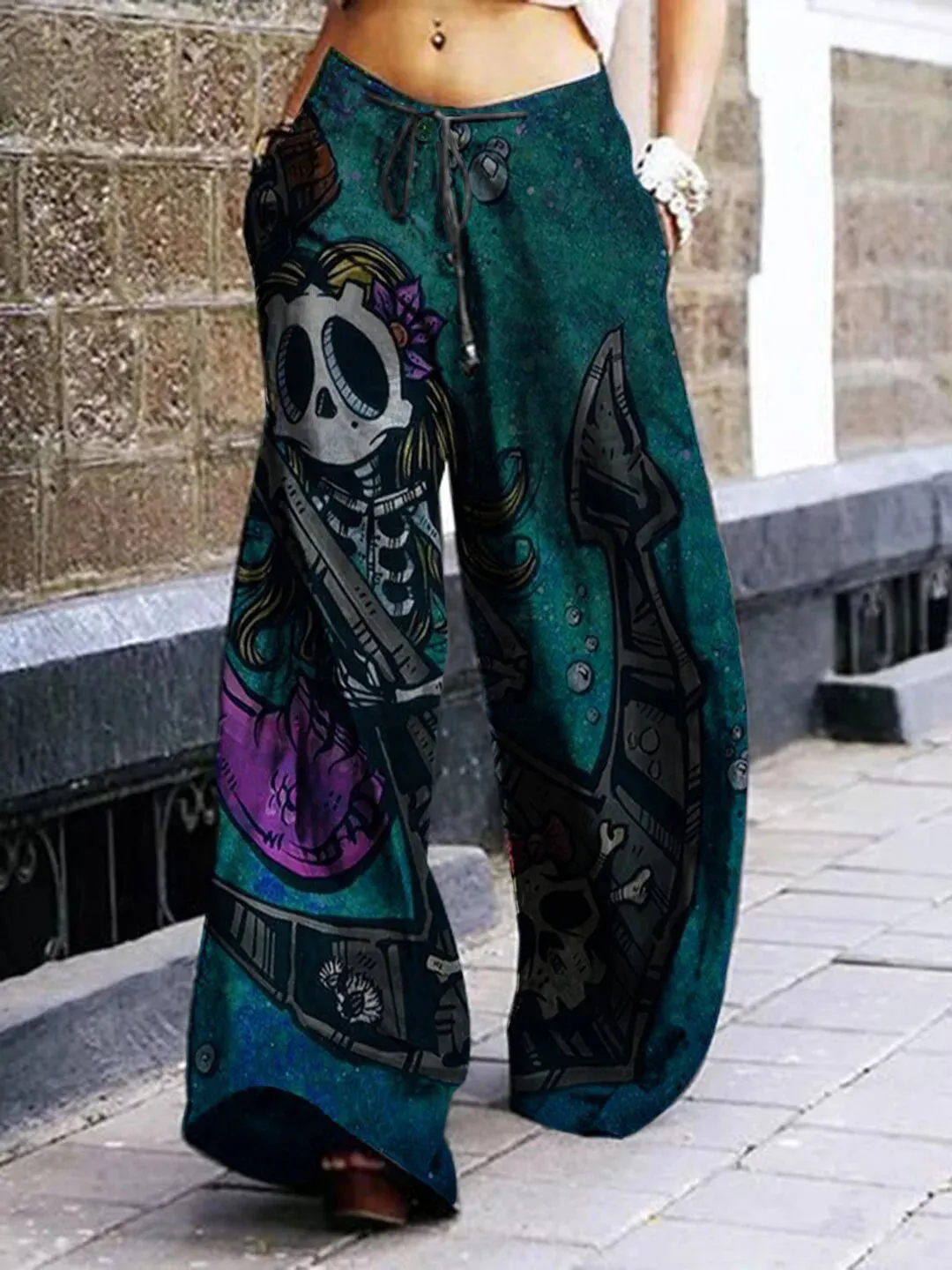 Dark and Moody: Skull-Emblazoned Cargo Pants
