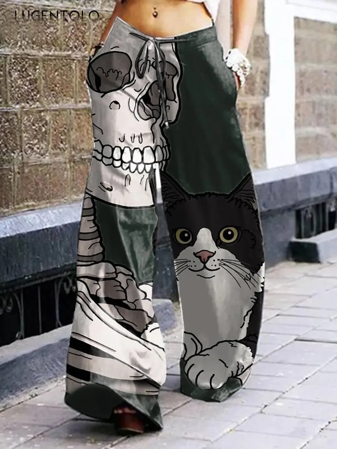 Dark and Moody: Skull-Emblazoned Cargo Pants