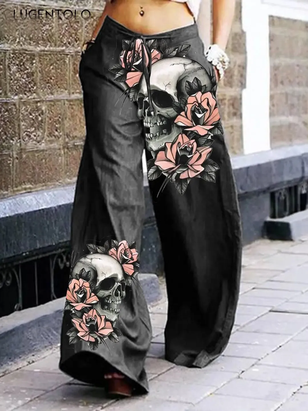 Dark and Moody: Skull-Emblazoned Cargo Pants