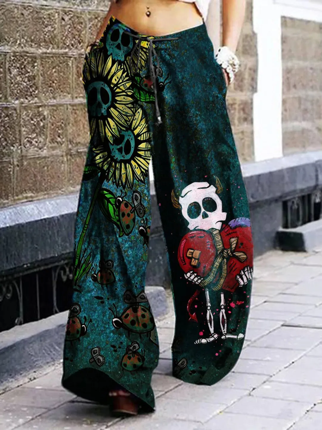Dark and Moody: Skull-Emblazoned Cargo Pants
